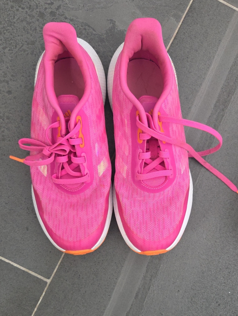 adidas Women’s Bright Pink Running Sneakers with Orange Accents